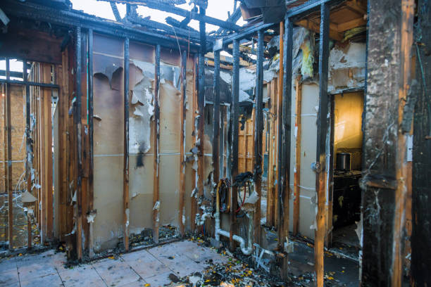 Professional Fire Damage Restoration technician working in Allegan, MI